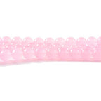 RayLineDo® 48Pcs 8mm Natural Pink Jade Stone Round Beads Loose Beads Wholesale for Jewelry Making - color: Pink Jade, size: 8mm