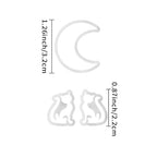 Xaekicr Halloween Moon and Cat Polymer Clay Cutters Set – 3Pcs Clay Earring Cutters for Halloween Earrings Making – Polymer Clay Molds and Tools for Jewelry DIY - color: G color