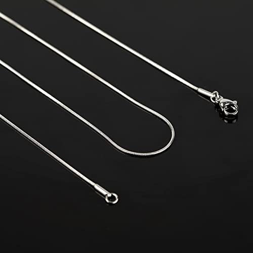 UMAOKANG 12pcs 16 Inch Snake Chain Necklace for Jewelry Making, Silver Plated Stainless Steel Chains Bulk Jewelry Making Supplies - color: Silver Snake, size: 16 Inch