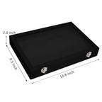 Vicoter Velvet Necklace Display Jewelry Tray 20 Hook Necklace Tray Necklace Pendant Jewelry Tray for Women and Girls - color: Black, size: 20 Hook