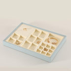 Dark Blue Jewelry Display Tray Ring Necklace Earring Bangle Organizer Multifunctional Storage Case for Jewelry Showcase (Small Empty Tray(beige)) - color: 17-Bangle Tray