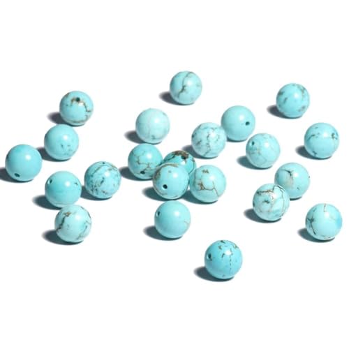 Yochus 60pcs Blue Turquoises Beads，6mm Healing Power Natural Stone Round Loose Beads for Jewelry Making Earring Necklace DIY Crafts - color: Blue Turquoise, size: 6mm 60beads