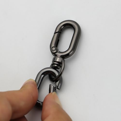 2 PCS Swivel Lobster Claw Clasp, Metal Snap Hooks, Double Opening Key Chain Clip for Bag Car Keychain Making Purse Straps - color: Gun Black