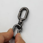 2 PCS Swivel Lobster Claw Clasp, Metal Snap Hooks, Double Opening Key Chain Clip for Bag Car Keychain Making Purse Straps - color: Gun Black