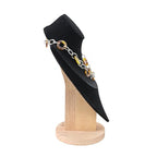 MOOCA 2 Pcs Set Necklace Chain Jewelry Display Holder, Jewelry Stand, Necklaces Display Mannequin Bust Stand, Wood Sturdy Base, Black Velvet - color: 2-Pcs Black Velvet