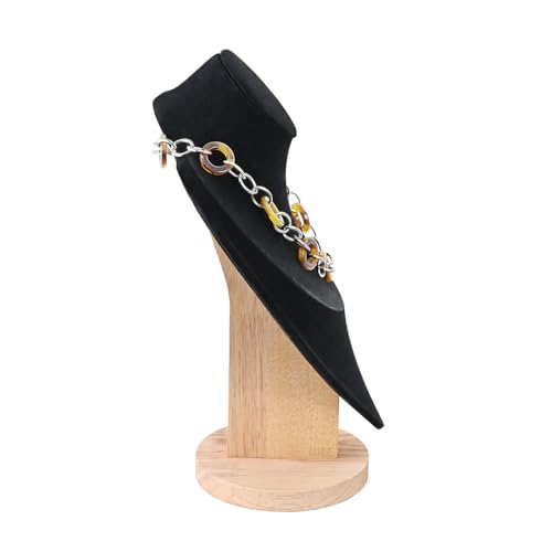 MOOCA Necklace Chain Jewelry Display Holder, Jewelry Stand, Necklaces Display Mannequin Bust Stand, Wood Sturdy Base, Black Velvet - color: Black Velvet