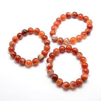 Elecrelive Glass Round Beaded Bracelet Set Clay Beaded Bracelets Stretch Bracelets - color: Orange Red