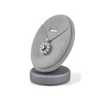 PU Leather Necklace Display Stand Microfiber Small Necklace Holder Jewelry Gift Display Stand For Birthday, Valentine's Day (Light Gray) - color: Light Grey