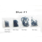415pcs Rondelle Crystal Glass Beads 2mm 4mm 6mm 8mm Mixed Sizes, Faceted Briolette Spacer Czech Seed Loose Beads for DIY Jewelry Making (Blue) - color: Blue