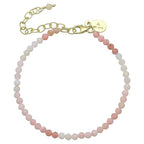 Faceted Bracelet for Women, Certified 925 Sterling Silver with 18K Gold Vermeil Healing Crystal Bracelets for Women - Crystals and Healing Stone Bracelet Women Jewelry for Gift - color: Pink opal