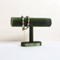 Bracelet T Bar Display for Selling, Wahtch Stand Jewelry Display, Velvet Bangle Holder Organizer【Green】 - color: Green