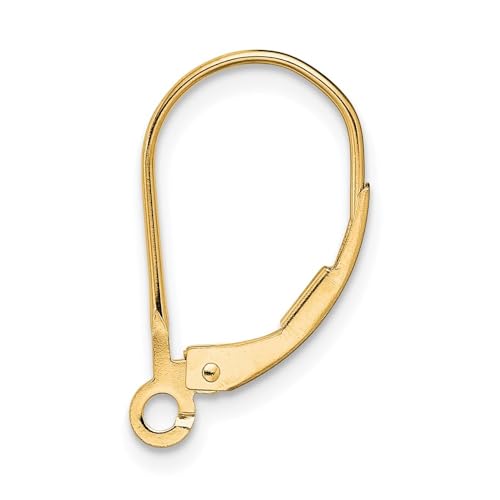 18K Yellow Gold Leverback with Split Ring Earring Component (L- 18.89 Inch, W- 0.05 Inch)