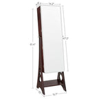 Hives and Honey Aria Standing Jewelry Armoire Mirror – LED Lit, Velvet Interior, Lockable, Ample Storage, Beveled Full-Length Mirror, Space-Saving Design, Walnut