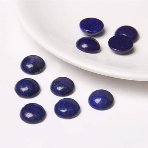 20pcs 4mm Natural Stone No Hole Lapis Lazuli Semicircle Smooth Cabochons Beads Healing Chakra Crystal Stone Bead for Jewelry Making Rings Earrings Necklace Bracelet DIY Crafts - color: Lapis Lazuli, size: 4mm