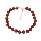 Caiyao Bohemian Colorful Acrylic Round Beaded Choker Necklaces Handmade Adjustable Resin Beads Clavicle Rope Necklace for Women Men Ethnic Costume Party Vacation Jewelry Gifts - color: Brown
