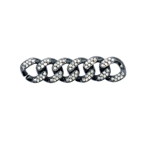 Length Adjustable Dog Chain Collar Diamond-Studded Cuban Link 13mm Wide Dog Necklace Jewelry Accessories 4 Colors 8-30in for Small Medium Large Dogs/Cats (Black, 2 inches of Chain) - color: Black, size: 2 inches of chain