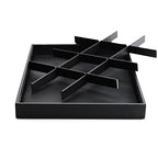 Black PU Leather Jewelry Display Flat Tray Ring Necklace Watch Organizer Display Tray (1 grid) - style: 12 Grids