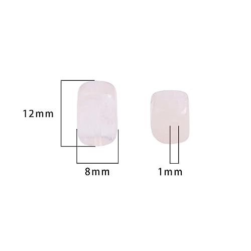 BEADIA Natural Rose Quartz Cuboid Stone Loose Semi Gemstone Beads for Jewelry Making 8mmx12mm 38cm/Strand - color: Rose Quartz, size: 8mm X 12mm
