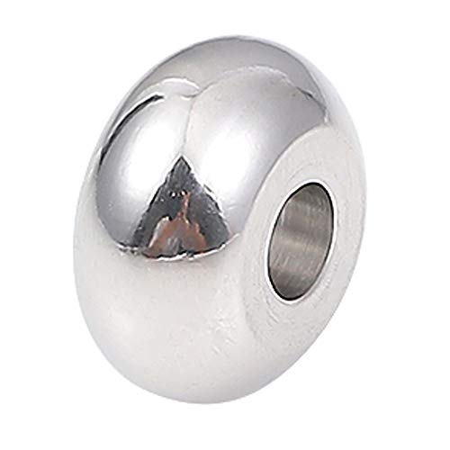 BEADIA Stainless Steel Spacer Beads 8x4mm Rondelle Loose Charm Caps Beads for DIY Jewelry Making 50pcs with 2.5mm Hole - color: 8x4mm 2.5mm