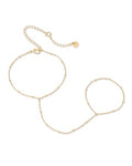 PAVOI 14K Gold Plated Hand Chains for Women - Adjustable Hand Chain Bracelet and Ring - Trendy Gold Handchain Bracelet Stack Summer Jewelry - Beads, Pearl, and Cubic Zirconia Body Jewelry - style: Satellite