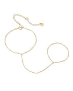 PAVOI 14K Gold Plated Hand Chains for Women - Adjustable Hand Chain Bracelet and Ring - Trendy Gold Handchain Bracelet Stack Summer Jewelry - Beads, Pearl, and Cubic Zirconia Body Jewelry - style: Satellite