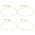 4pcs Adjustable Slider Bracelet for Jewelry Making, Bracelet Extender Chains with Rhinestones Ends Slider Extender Chains for Women DIY Bracelets Jewelry Craft Supplies(18K Gold)
