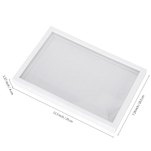 KUKUVR 100 Slots Ring Earring Holder Display Case, Velvet Jewelry Ring Earring Storage Organizer Box Tray with Clear Lid for Women And Selling Show (White) - color: White