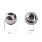 304 Stainless Steel Round Beads 2.5mm 400pcs Spacer Beads for Jewelry DIY Making and Repairing - size: 2.5mm