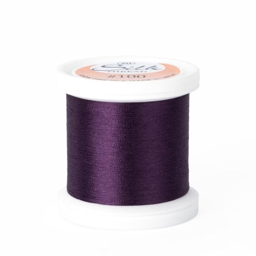 YLI Threads Silk Thread – 100 wt Fine Japanese Silk for Appliqué, EPP, and Quilting - Amethyst - color: Amethyst