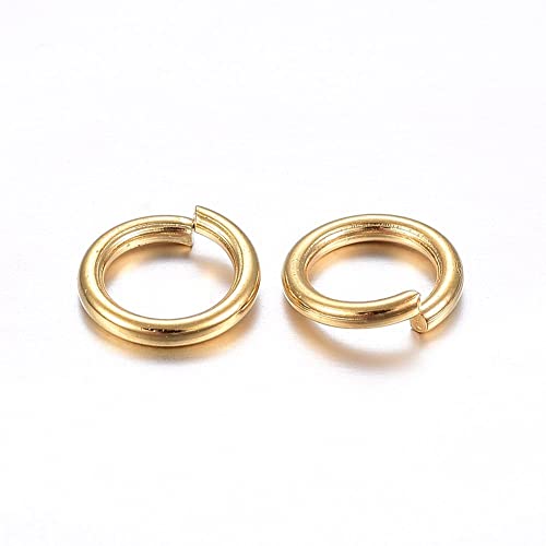 HDSupplies 50 Pieces - 304 Gold Tone Stainless Steel Jump Rings - 10mm - 15 Gauge (1.4mm Thickness) - color: Gold Tone Stainless Steel, size: 10mm / 1.4mm Thick / 15 Gauge