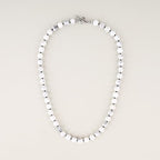 GAVU Hand-knotted Men's Beaded Necklace, Crystal Necklace for Men - color: Howlite, size: 24"