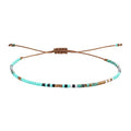 KELITCH Adjustable turquoise bead bracelet single color knitting friendship bracelet fashion jewelry daily wear gift (28 color selection) - color: Mix Green 12