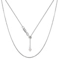 Savlano 925 Sterling Silver Solid 0.8mm Box Adjustable Bolo 14-24 Inch Chain Necklace For Women - Made in Italy Comes With a Gift Box - style: Rhodium Plated