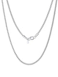 PROSTEEL Stylish Stainless Steel Flat Box Link Chain Necklace for Men, Silver/Gold/Black Tone, Hypoallergenic Jewelry, 14"-30", Come with Box - size: 22 inch(55cm), style: 2mm-Elegant Silver