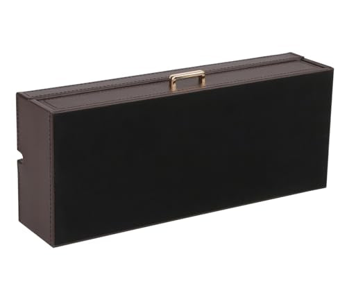 HofferRuffer Valet Jewelry Tray Organizer with Drawer, Faux Leather Storage Catchall Box Phone Charging Station Tray with Dresser Nightstand Desktop Drawer Organizer (Dark Brown) - color: Dark Brown