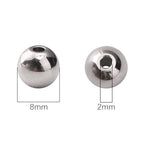 304 Stainless Steel Round Beads 8.0mm 80pcs Spacer Beads for Jewelry DIY Making and Repairing - size: 8.0mm