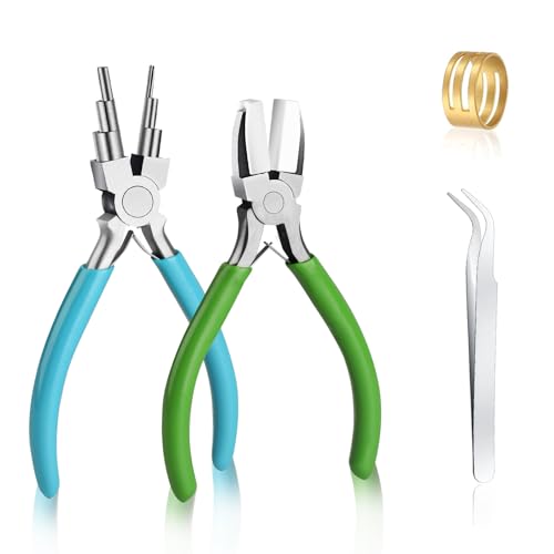 2 Pieces 6 in 1 Jewelry Pliers Jewelry Making Tool Bail Making Pliers bending Wire Bending for Beading Looping Shaping Wire DIY Crafts,Jewelry Makings Looping Crafts - style: 2pcs - 6 In 1 Wire Looping Pliers