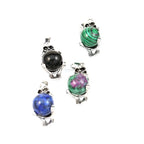 LE SKY 8 Pcs Natural Stone Pendants Unique Skull Shape Healing Crystal Charms for Jewelry Making Necklace