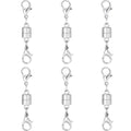 Magnetic Necklace Clasp and Closures with Double Lobster Clasp, 14K Silver 6PCS Jewelry Extenders for Women Necklaces, Bracelets & DIY Crafts - color: 6pcs silver