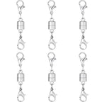 Magnetic Necklace Clasp and Closures with Double Lobster Clasp, 14K Silver 6PCS Jewelry Extenders for Women Necklaces, Bracelets & DIY Crafts - color: 6pcs silver