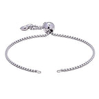 DanLingJewelry 10Pcs 304 Stainless Steel Adjustable Bolo Bracelets Slider Extender Chains with Box Chains for Bracelets Jewelry Making - color: StyleⅨ-10 pcs-Platinum