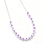 Purple Letter Beads Alphabet Letters White Round Bead, 4x7mm 1200pcs, Flat Letter Beads Purple Friendship Bracelets Making Kit Beads for Bracelets Purple Beads with Box - color: Purple Letter White Bead, size: 4×7mm(Round)