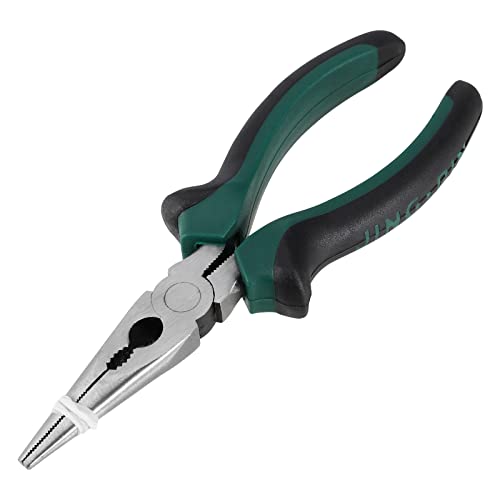 HOIGON 12 Pack 6 Inch Needle Nose Pliers, Spring Loaded Needle Nose Pliers with Wire Cutter and Strippers, Side Cutting Long Nose Pliers for Cutter and Bending Wire, Jewelry Making