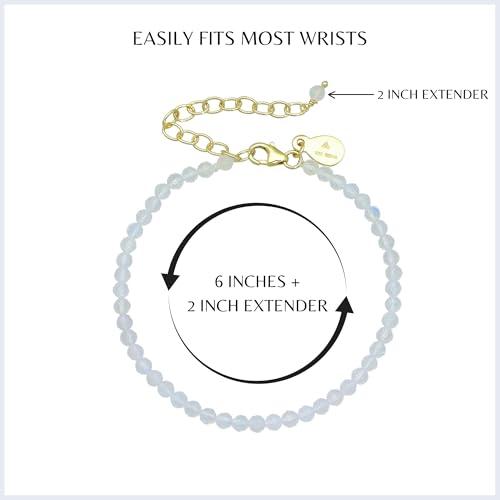 Faceted Bracelet for Women, Certified 925 Sterling Silver with 18K Gold Vermeil Healing Crystal Bracelets for Women - Crystals and Healing Stone Bracelet Women Jewelry for Gift - color: Clear Quartz