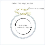 Faceted Bracelet for Women, Certified 925 Sterling Silver with 18K Gold Vermeil Healing Crystal Bracelets for Women - Crystals and Healing Stone Bracelet Women Jewelry for Gift - color: Clear Quartz