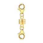 Magnetic Necklace Clasps and Closures 14K Gold Plated 925 Sterling Silver Double Lobster Clasp Magnetic Jewelry Clasps for Necklaces Bracelet - color: C-14K Gold