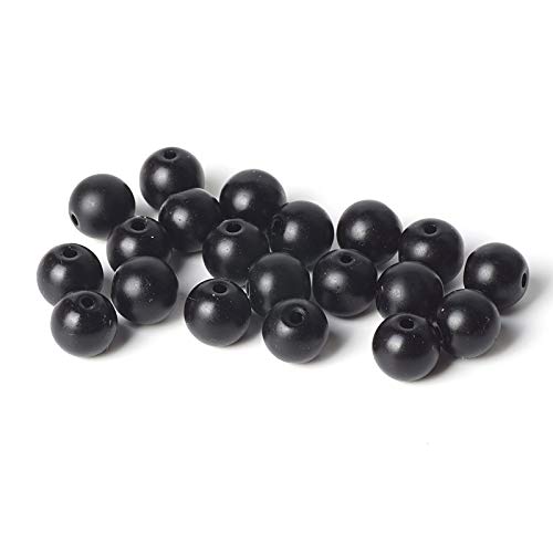 100Pcs Natural Stone 6mm Glass Black Matte Round Loose Gemstone Energy Healing Beads Hole Size 1mm DIY Smooth Beads Jewelry Making - color: Black Matte Beads, size: 6mm