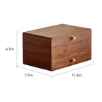 CHOSIN Black Walnut Wooden Jewelry Box for Women, 3 Level Multi-functional Drawer Organizer Box Watch Necklace Ring Earring Storage Mothers Day Gifts for Mom - style: With Mirror1