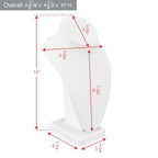 MOOCA 2 Pcs Deluxe Medium Necklace Chain Jewelry Display Holder, Jewelry Stand, Necklaces Display Mannequin Bust Stand, White Faux Leather - color: 1) Whit Faux Leather, 2 pieces