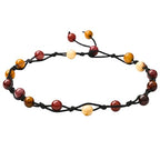 Amazing Gemstone Crystal Anklet Ankle Bracelets for Women - Waterproof Beaded Healing Crystal Anklets, Plus Size Chakra Gemstone Bead Anklet - color: Mookaite, style: Hand Knotted